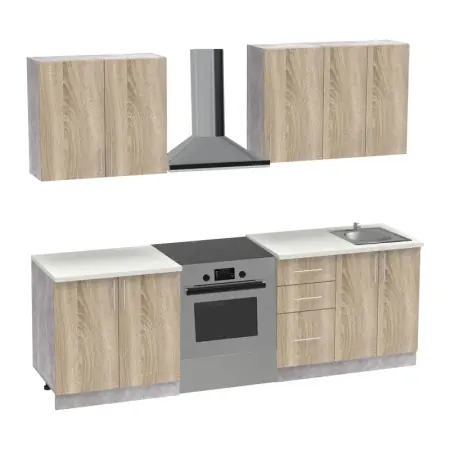 Set mobila bucatarie 4 buc Festa V Pako World Sonoma 160x60x85 cm Retur gratuit