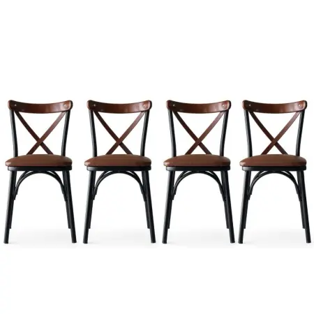 Set de 4 scaune Ekol, Maro Discount