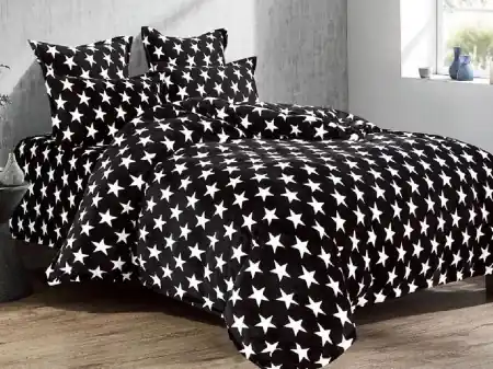 Lenjerie cu elastic 180x200 cm, Afua Black 6 Piese (Cocolino) Cumpără online