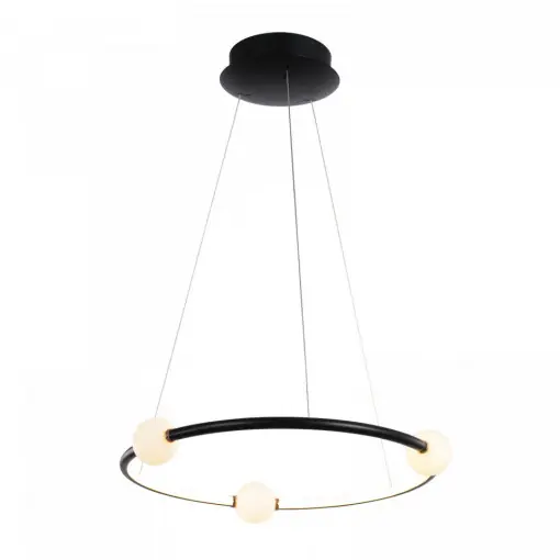 Lustra moderna neagra cu cerc led Lausanne Preț mic