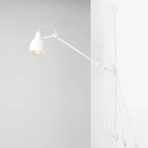 Aplica perete moderna alba din metal tip lampa Dron Ultima șansă