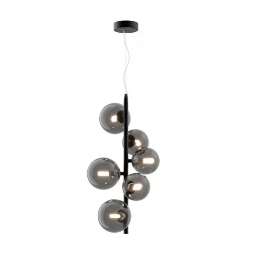 Pendul modern negru cu 6 globuri de sticla Maytoni Dallas Lichidare de stoc