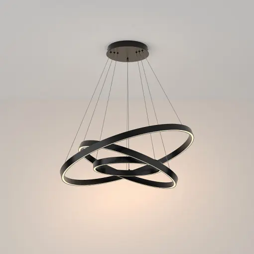 Preferatul clienților Lustra moderna neagra cu 3 cercuri led Maytoni Rim