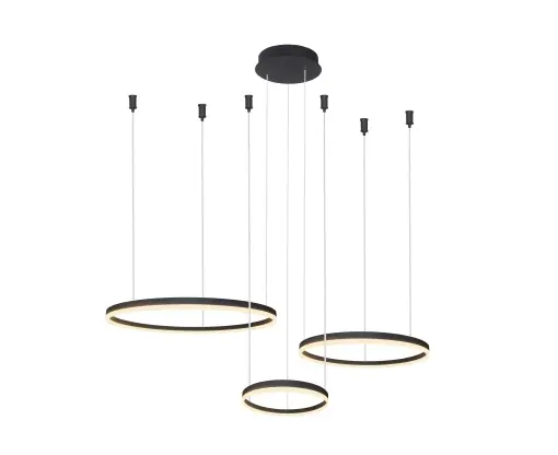 Nu rata Lustra HALO PENDANT 80+60+40 CCT Negru + Telecomanda