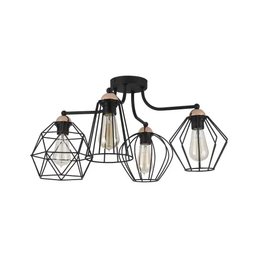 Bestseller Plafoniera/ Aplica perete Negru Cupru 4xE27 GALAXY 1645TK