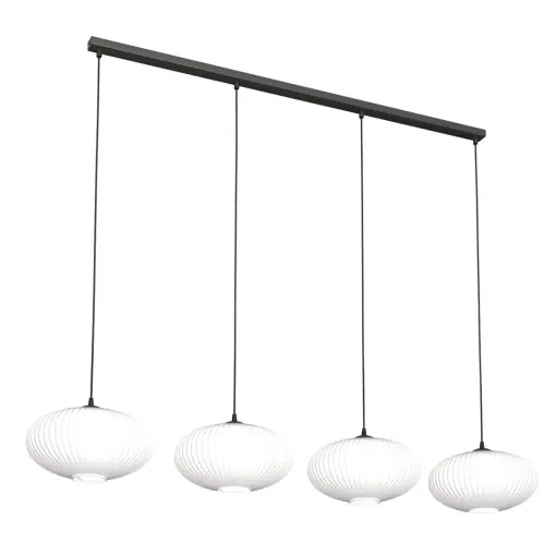 Livrare expres Lustra COCO 4 Negru sticla alba
