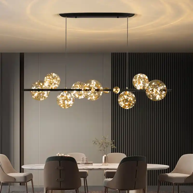 Preț mic Candelabru LED 64W Magic Bubbles Dining Negru