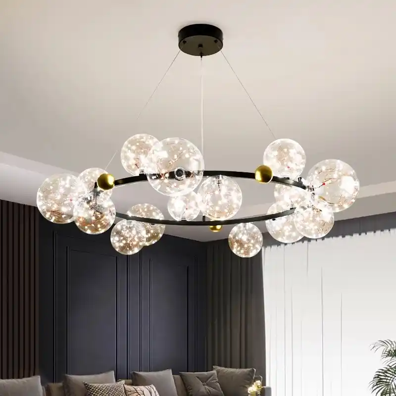 Candelabru LED living 96W Magic Bubbles Negru 80 Preferatul clienților