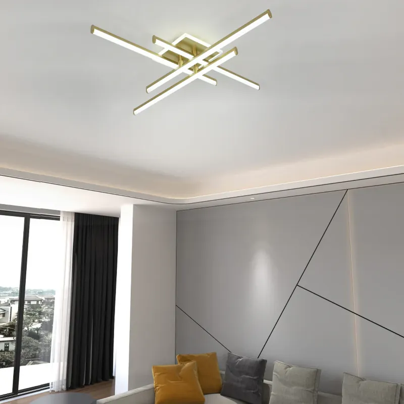 Lustra LED Dormitor 69W Zig Zag Vision Gold 5 Livrare expres