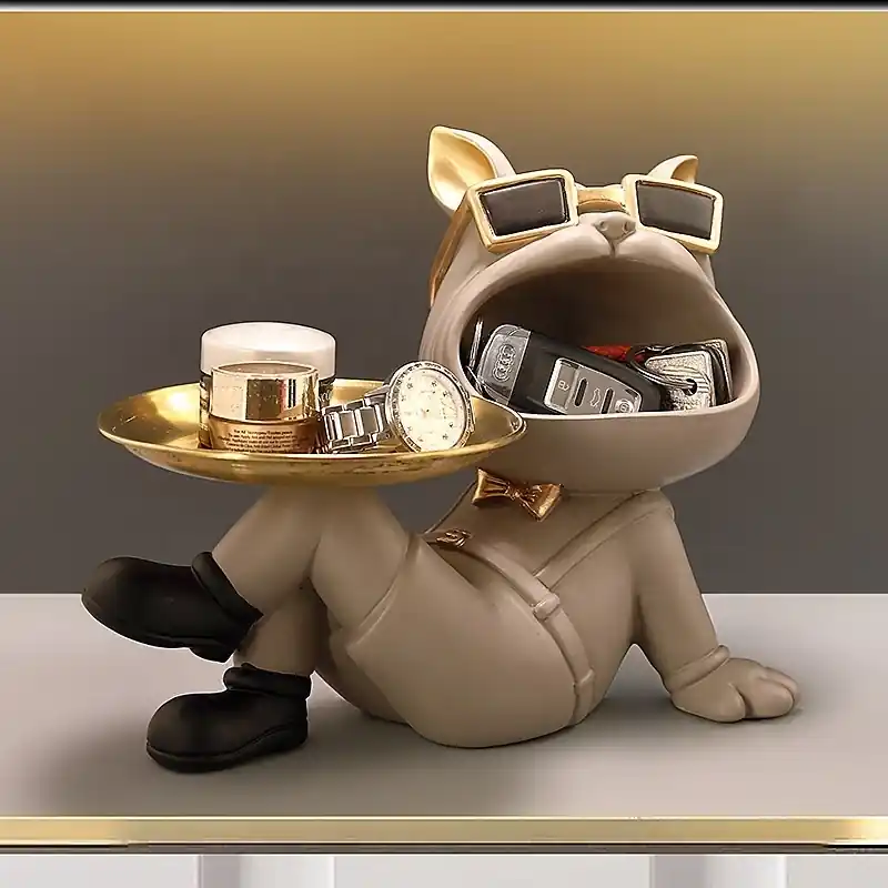 Decoratiune suport (figurina) Dog Butler Gri LDP5001 Ofertă