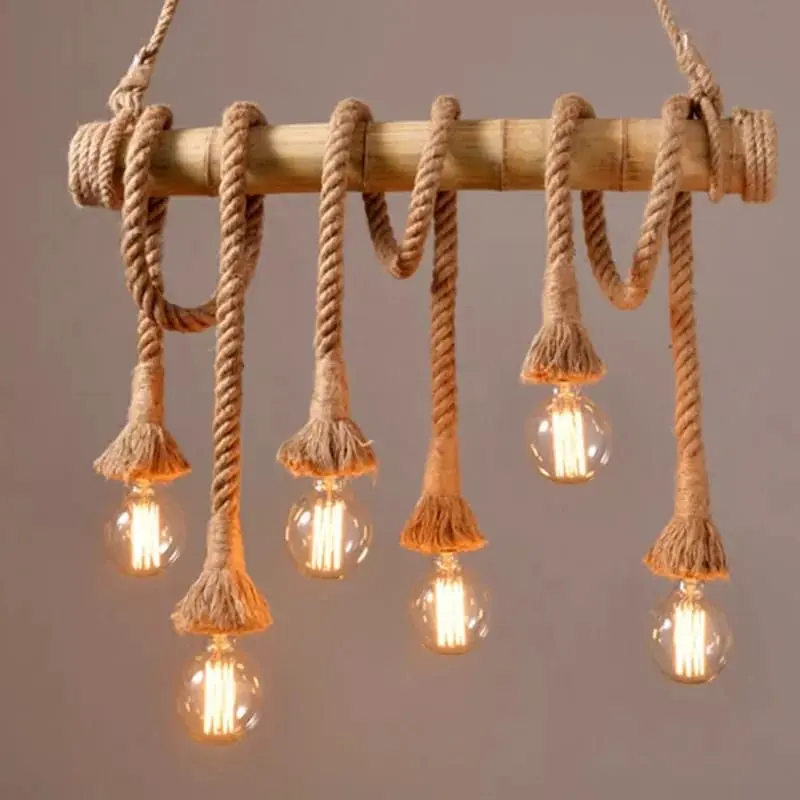 Preț mic Candelabru Retro Rope 6, 6 surse de iluminare