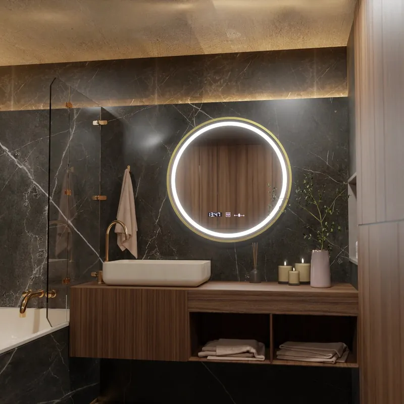 Oglinda LED de baie Luxury Round 70 cm LDPW04 Ofertă specială