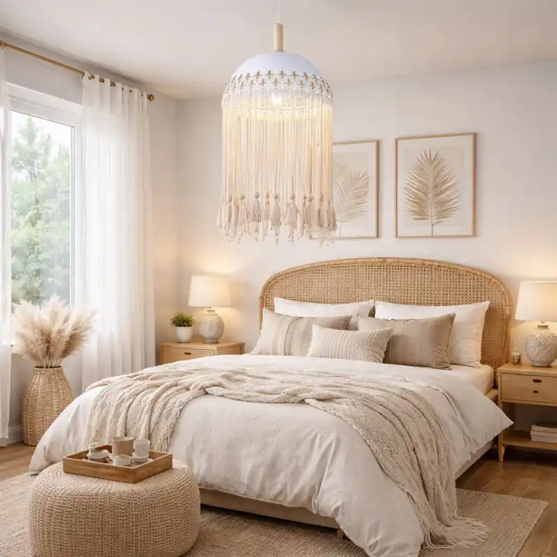 Pendul Stil Boho Alb Reduceri