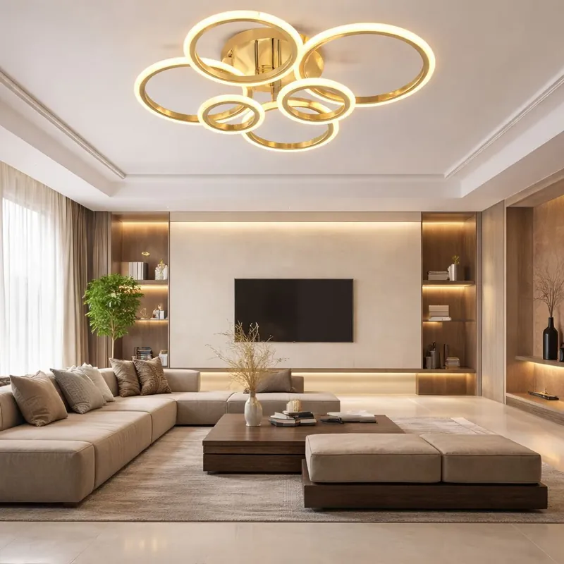 Lustra LED 160W Rings 6 Cercuri Auriu Cel mai bun preț