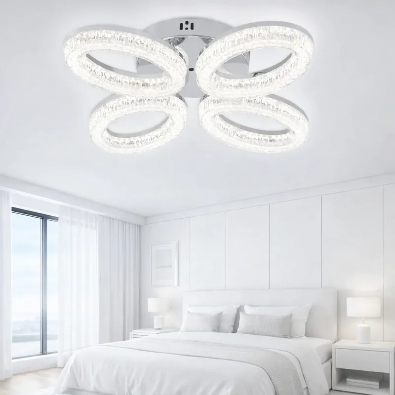 Lustra LED Oval Rings 4 Argintiu Popular