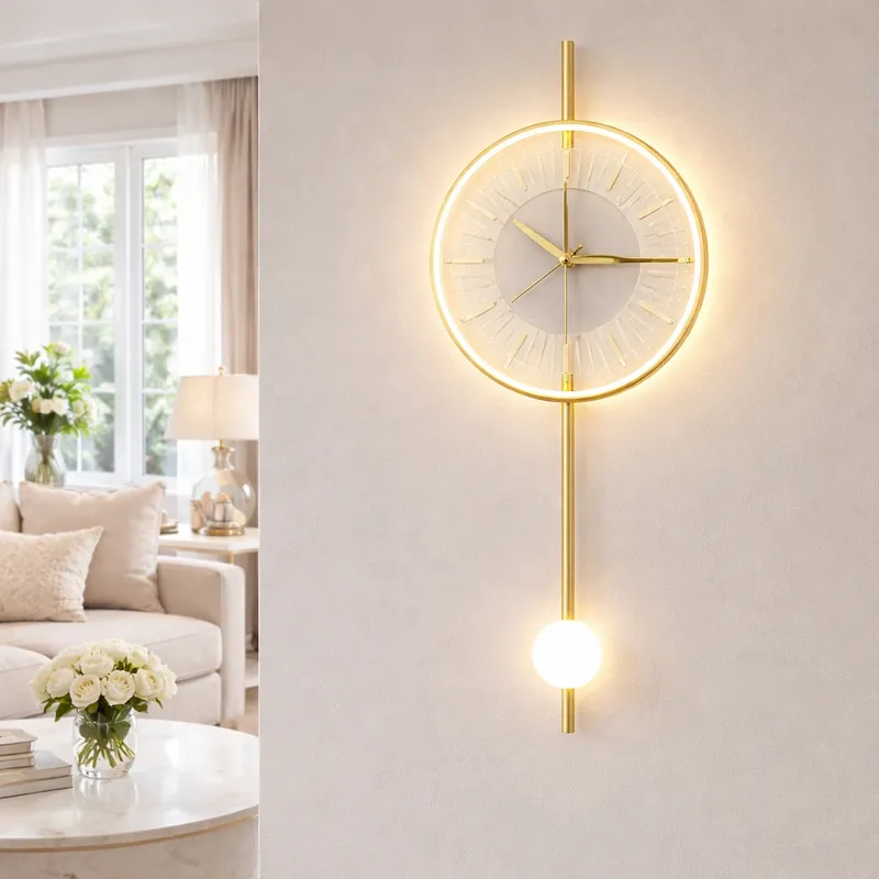 Ieftin Aplica LED 21W cu Ceas Auriu Moon Style