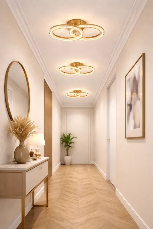 Ultima șansă Lustra Mini Double Ring Glam, Auriu