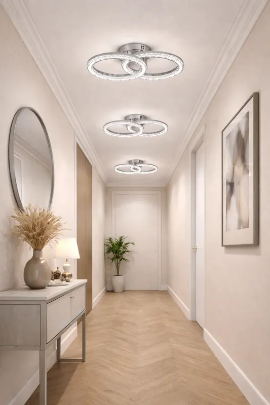 Lustra Mini Double Ring Glam, Argintiu Reduceri
