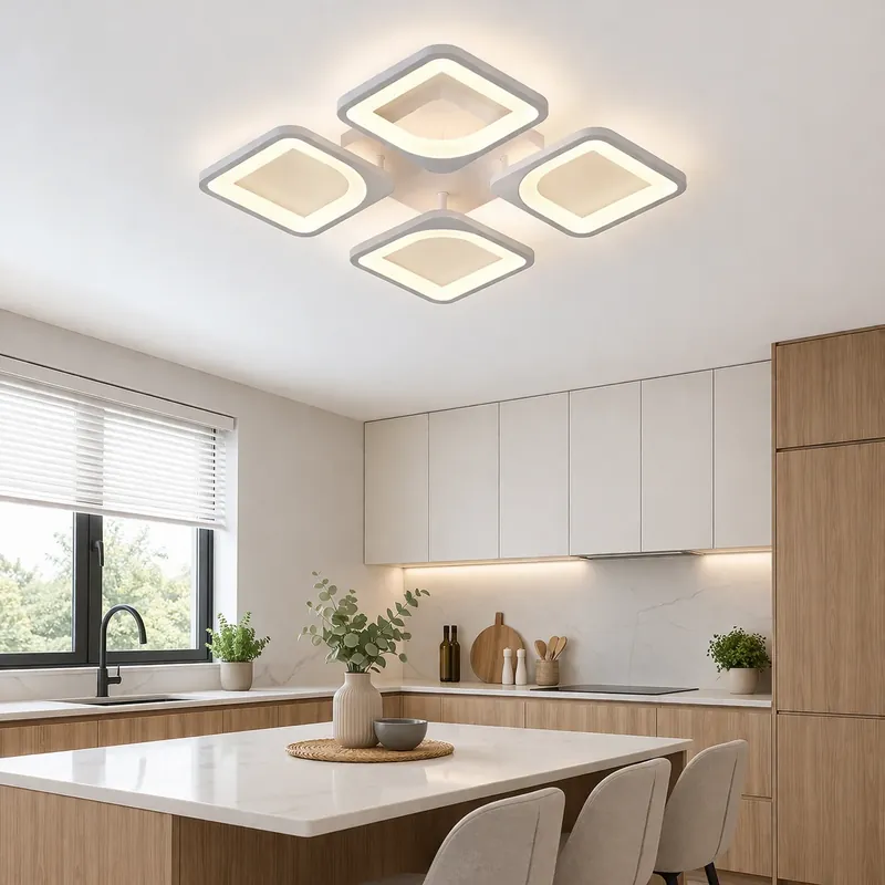 Lustra LED 88W Ceiling 4 Patrate Mini Alb Super ofertă