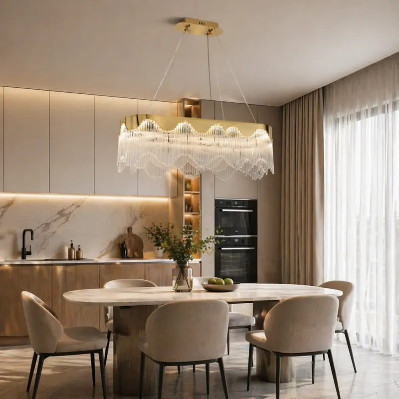 Ofertă limitată Candelabru LED 113W Cascade Gold 80x30