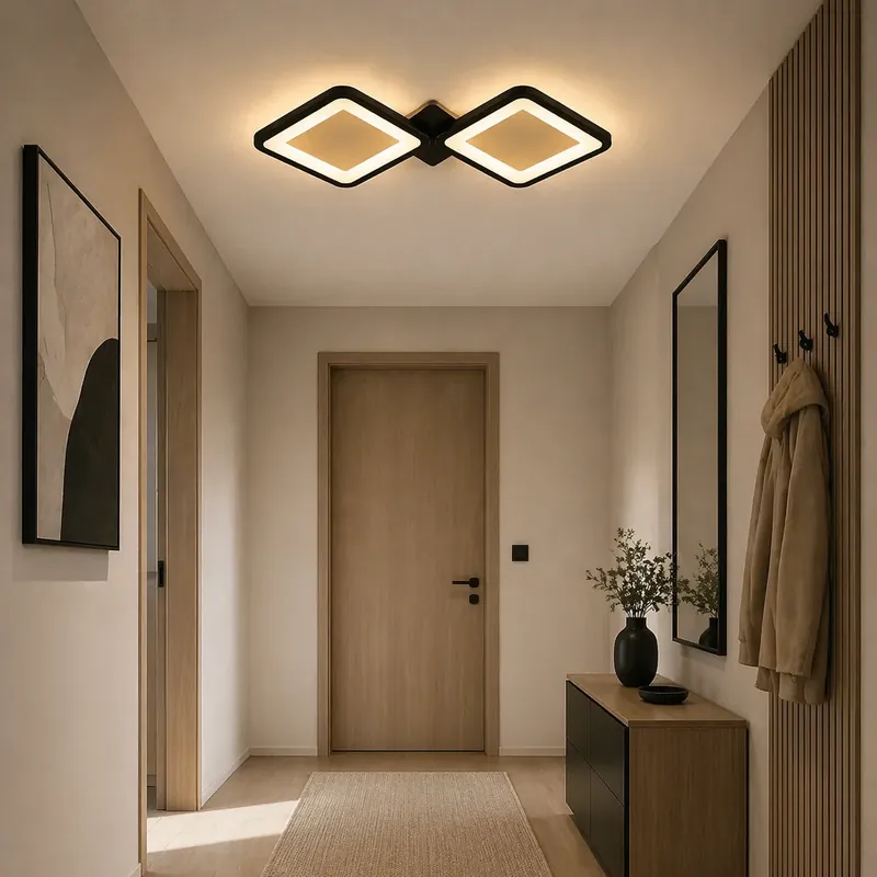 Promoție Lustra LED 64W Ceiling 2 Patrate Negru