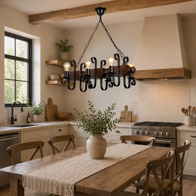 Calitate înaltă Lustra Loft Wood 6
