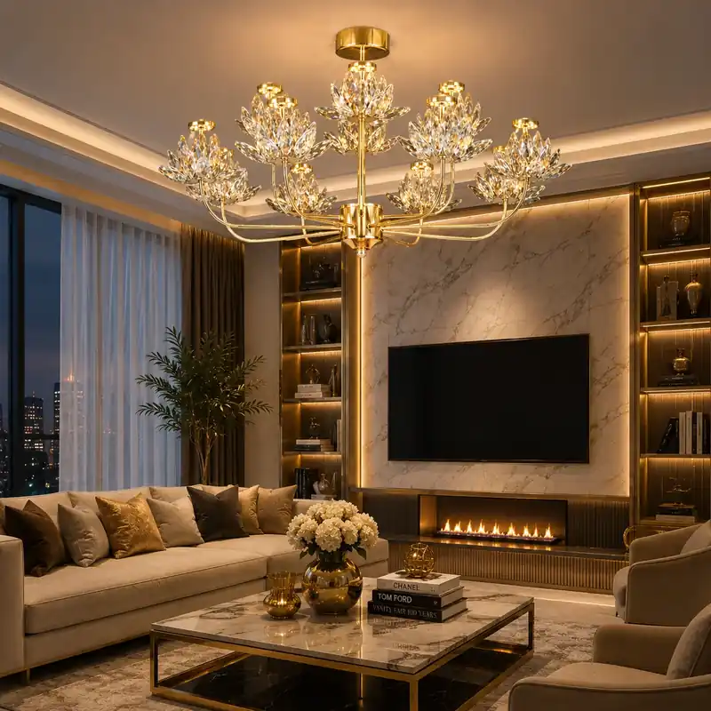 Livrare expres Candelabru LED 48W Crystal Lotus