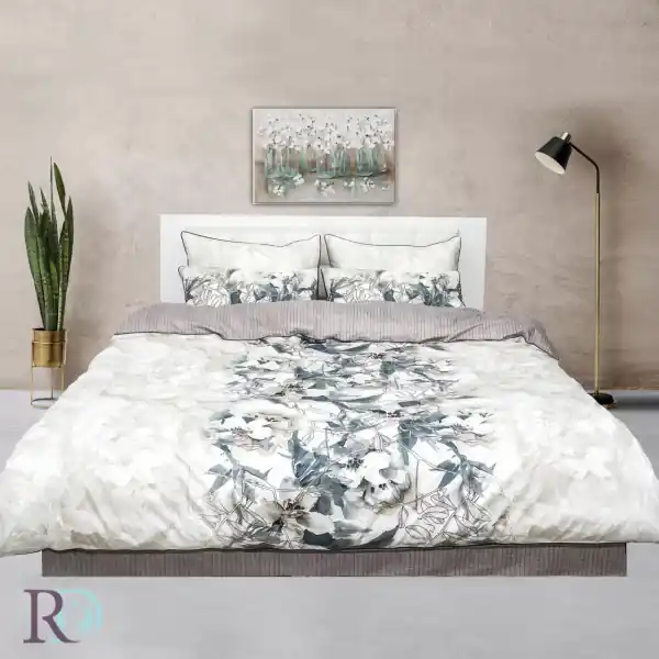 Lenjerie de pat, 100% bumbac, tesatura satin, alb / albastru, Roxyma Dream Božena Cel mai vândut