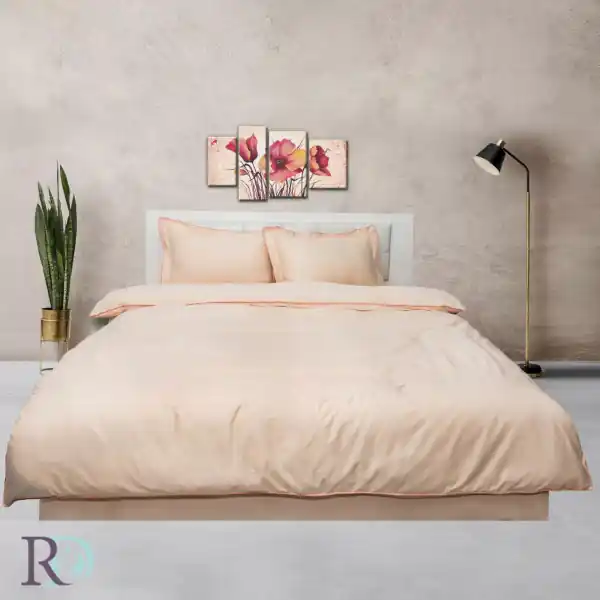 Lenjerie de pat, 100% bumbac, tesatura satin, roz piersica, Roxyma Dream Mai ieftin