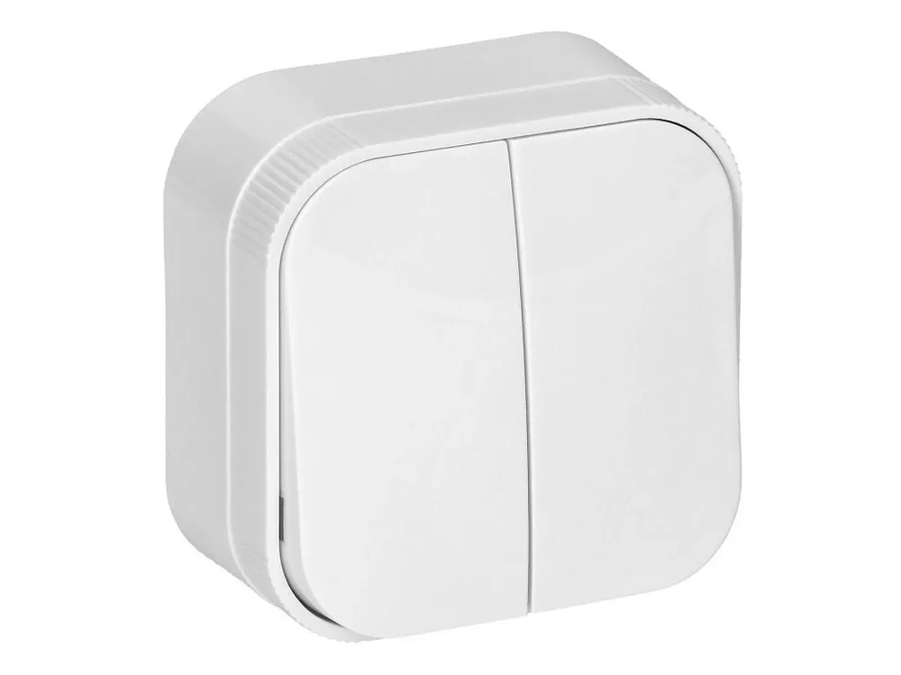 Comutator cu 2 butoane montat la suprafață, IP20, alb [OR-OE-7201/W/10] Reducere extra