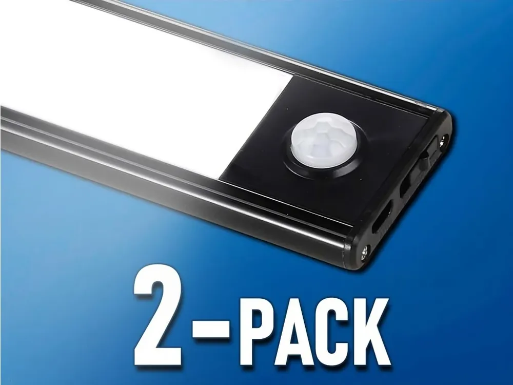 Lampă LED pentru dulapuri și rafturi 2W, 160lm, 40CM, 5V, 1A, negru, IP20/2-PACK! Cel mai vândut