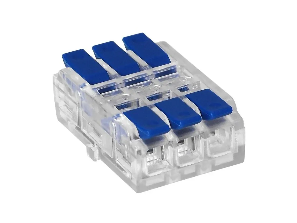Cumpără acum Conector cablu mini 3PIN, cu două fețe, albastru, 0,75-4mm2, IEC, 250V/32A [OR-SZ-8021/3/50]