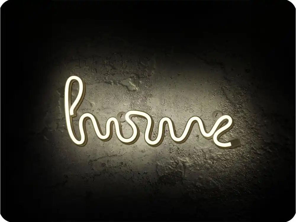 Reducere specială Decor pentru totdeauna neon LED HOME, alb cald, 3xAA/USB [RTV100300]