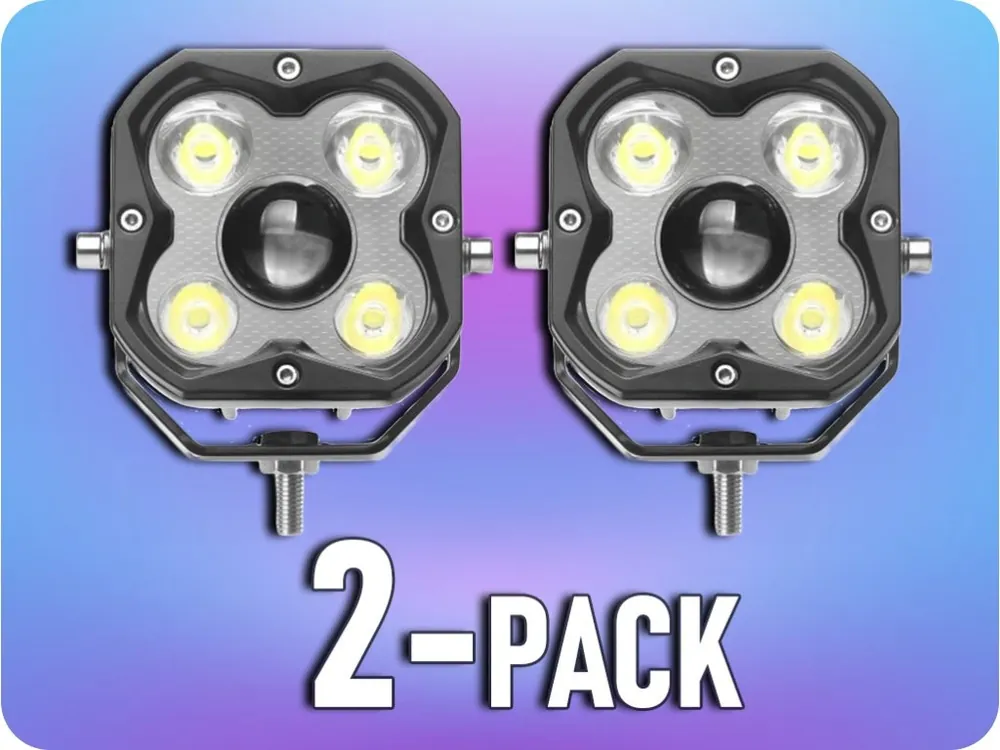 Reduceri Lampă de lucru LED 4XLED + 1xLED cu lentilă convexă, 39W, 2700lm, 12/24V, IP67/2-PACK! [L0183]