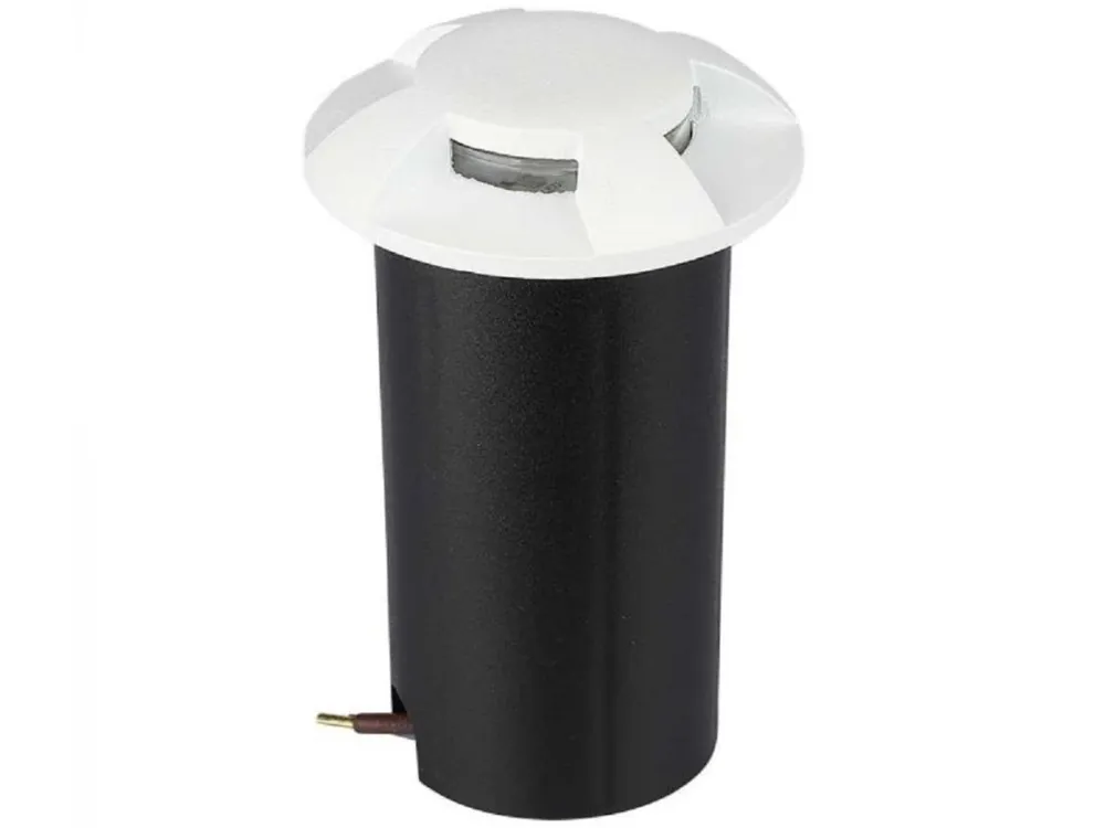 Lampă LED încorporată în pământ 1W, 50lm, 180°, patru direcții de iluminare, 12V, IP67, alb, 3000K Reducere specială
