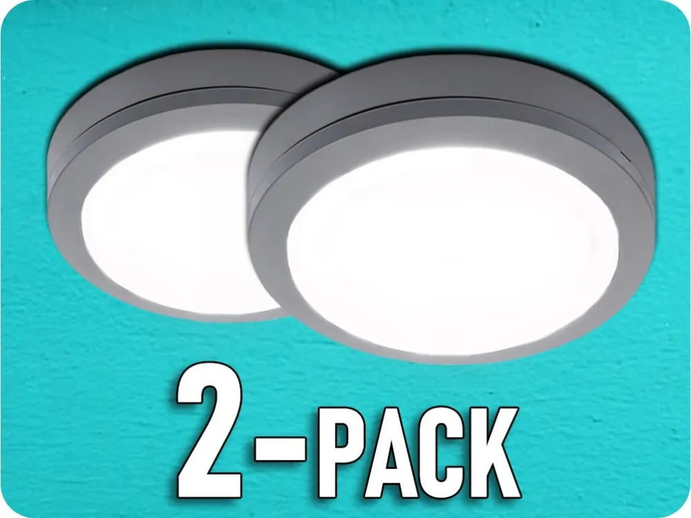 Mai ieftin Iluminat LED de exterior rotund, gri, 13W, 910lm, 4000K, IP54/2-PACK! [WO746]