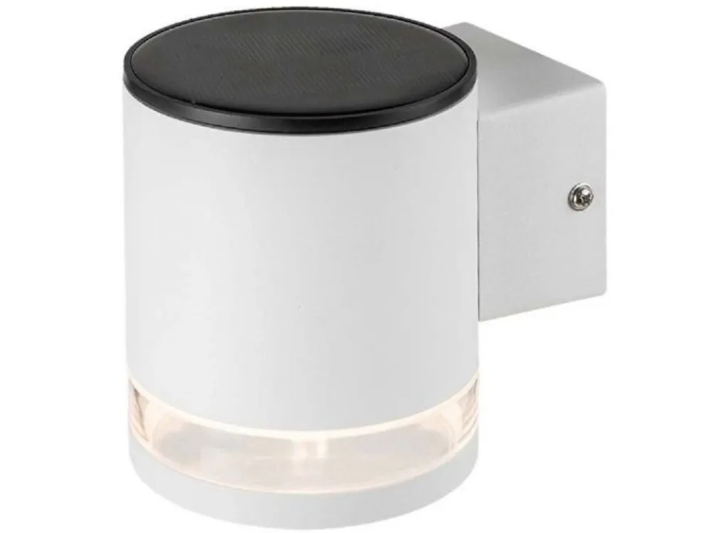 Lampa solara LED de perete 1W, alba, IP54, 3000K Plată securizată