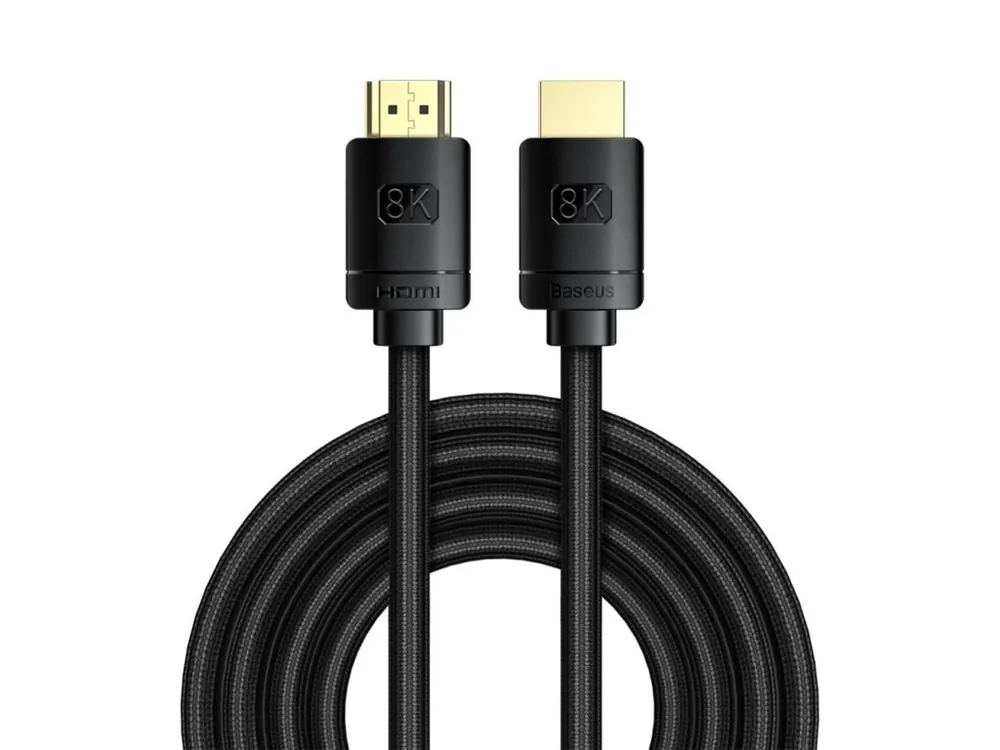 Cablu HDMI 2.1 Baseus High Definition Series, 8K, 60Hz, 3D, HDR, 48Gbps, 3m, negru [CAKGQ-L01] Popular