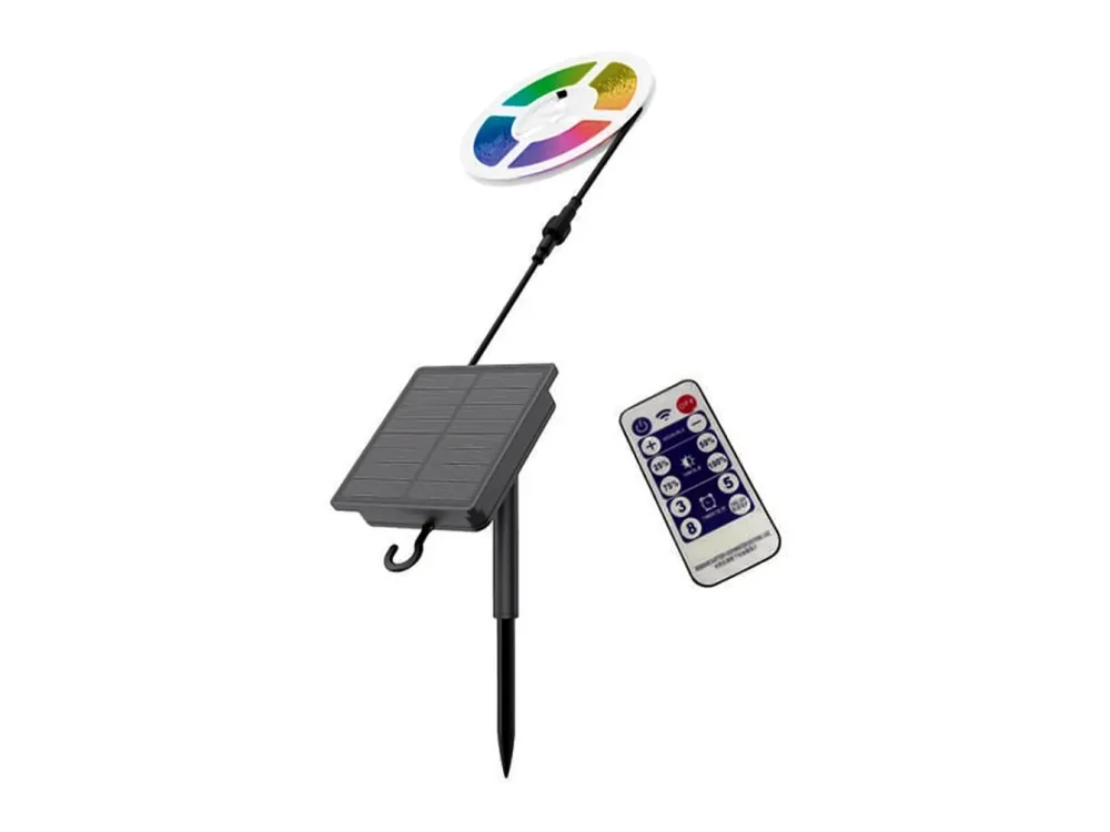 Set bandă LED 5m + panou solar + telecomandă, IP67, RGB Livrare expres