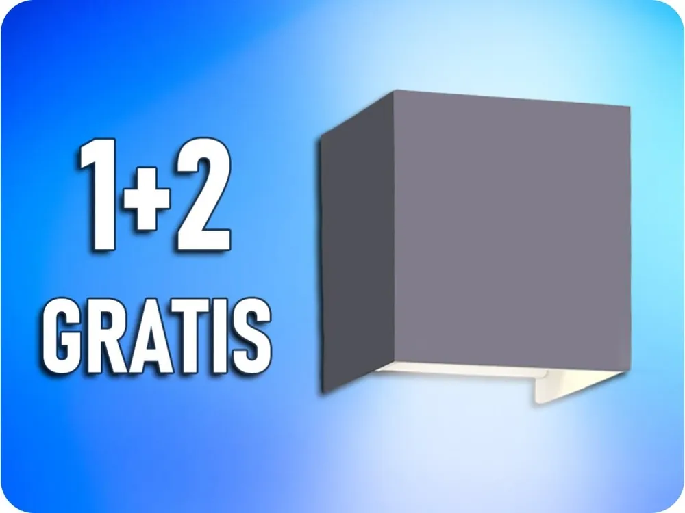 Aplică LED LEDOM 2x3W, 450lm, IP54, gri, 1+2 gratis! Calitate înaltă