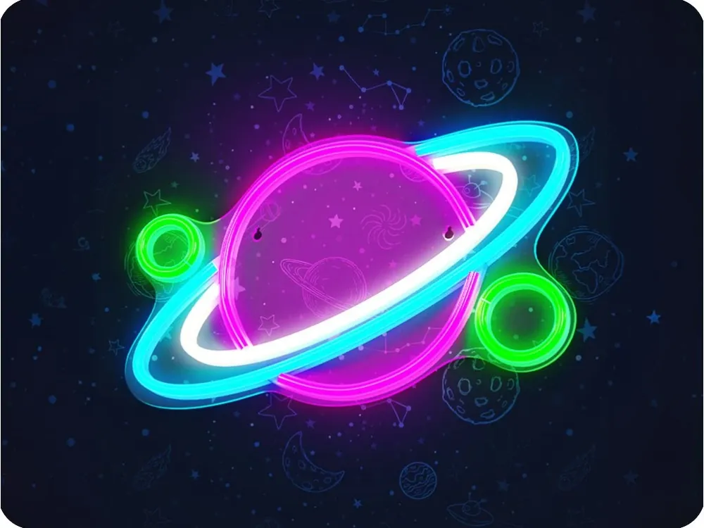 Decor pentru totdeauna neon LED PLANET cu reglaj, multicolor, USB [RTV100447] Ieftin