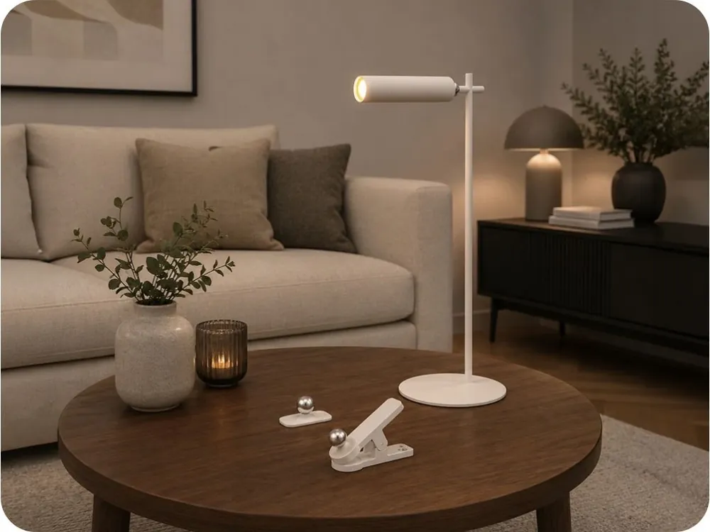 Noutate Lampa magnetica LED reincarcabila 3W, 300lm, 3 metode de montare, alba