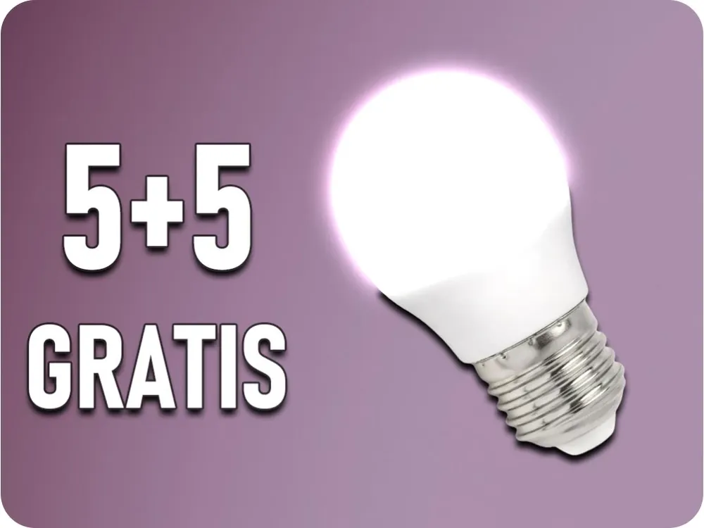 Bec LED E27 1W, 90lm, G45, 5+5 gratis! Bestseller