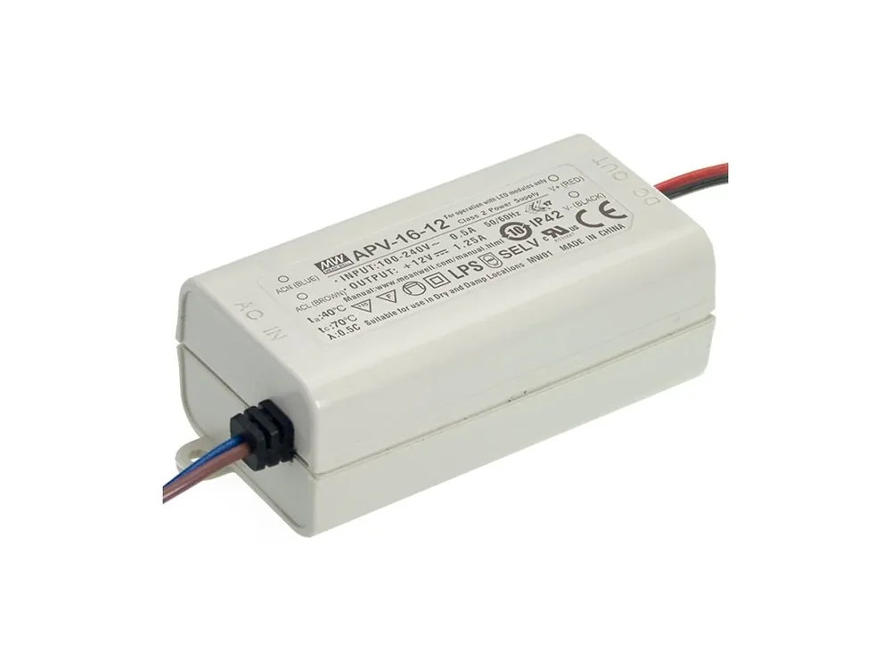 Adaptor de alimentare Meanwell pentru aplicații LED 16W 5V [APV-16-5] Chilipir