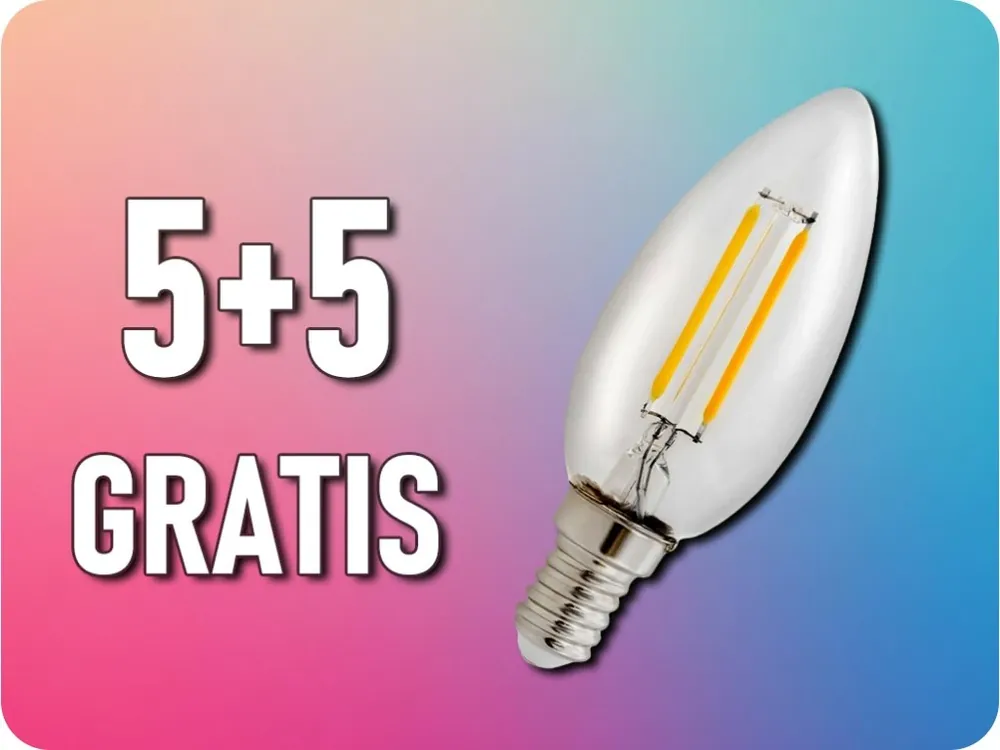 Doar azi Bec LED Spectrum Retro E14, lumanare, C35, 1W, 110lm, 4000K, 5+5 gratis!