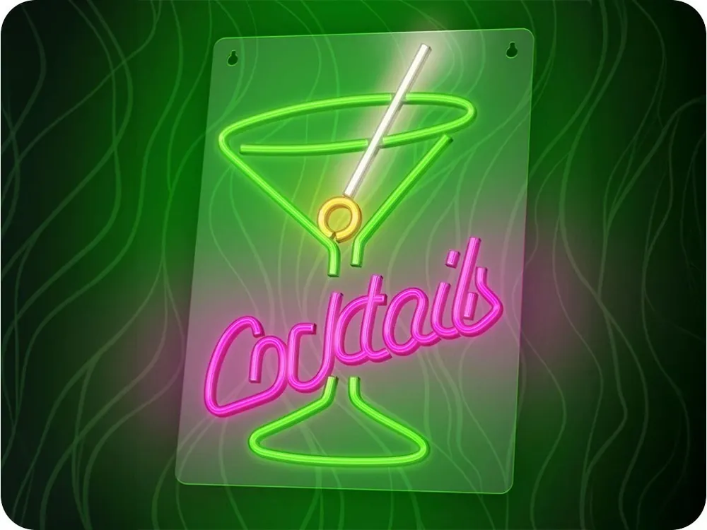 Retur gratuit Decorare LED Neon Forever Light COCKTAILS reglabil, 5V, USB [RTV100453]