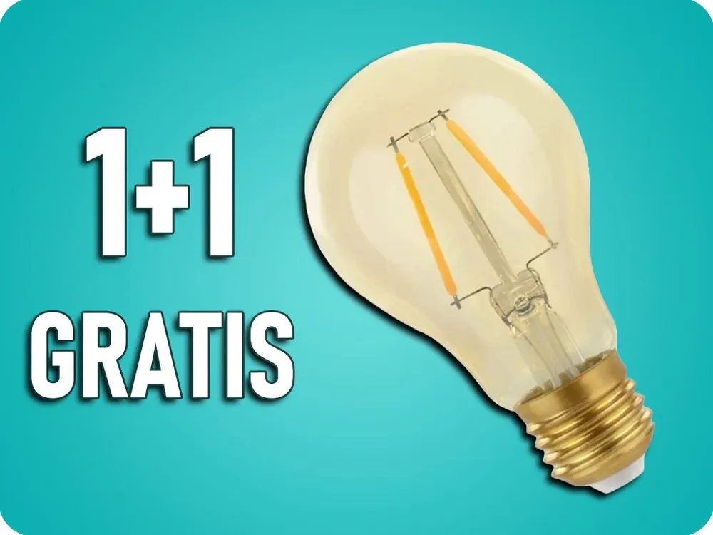 Bec LED retro E27 A60 2W, 240lm, sticla chihlimbar, 2400K, 1+1 gratis! [WOJ+14077] Plată sigură