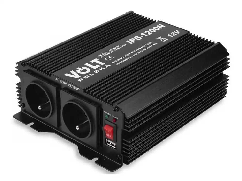 Ofertă exclusivă VOLT Convertor de tensiune IPS 1200 N, 12/230V, 800/1200W + USB [3IPS120012]
