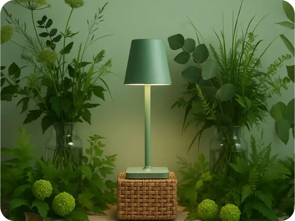 Cumpără online LAMPĂ DE MASĂ TAZA 3,5W, 400LM, CCT, IP54, REÎNCĂRCABILĂ, 2X2000MAH, VERDE [204430]