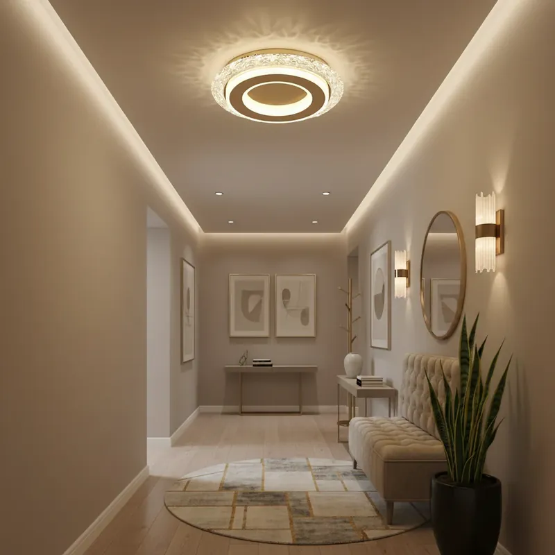 Lustra LED AGOL Petito, 29W, Diametru 20cm, Lumina Calda/Neutra/Rece, Auriu, Metal si Acril Preț promoțional